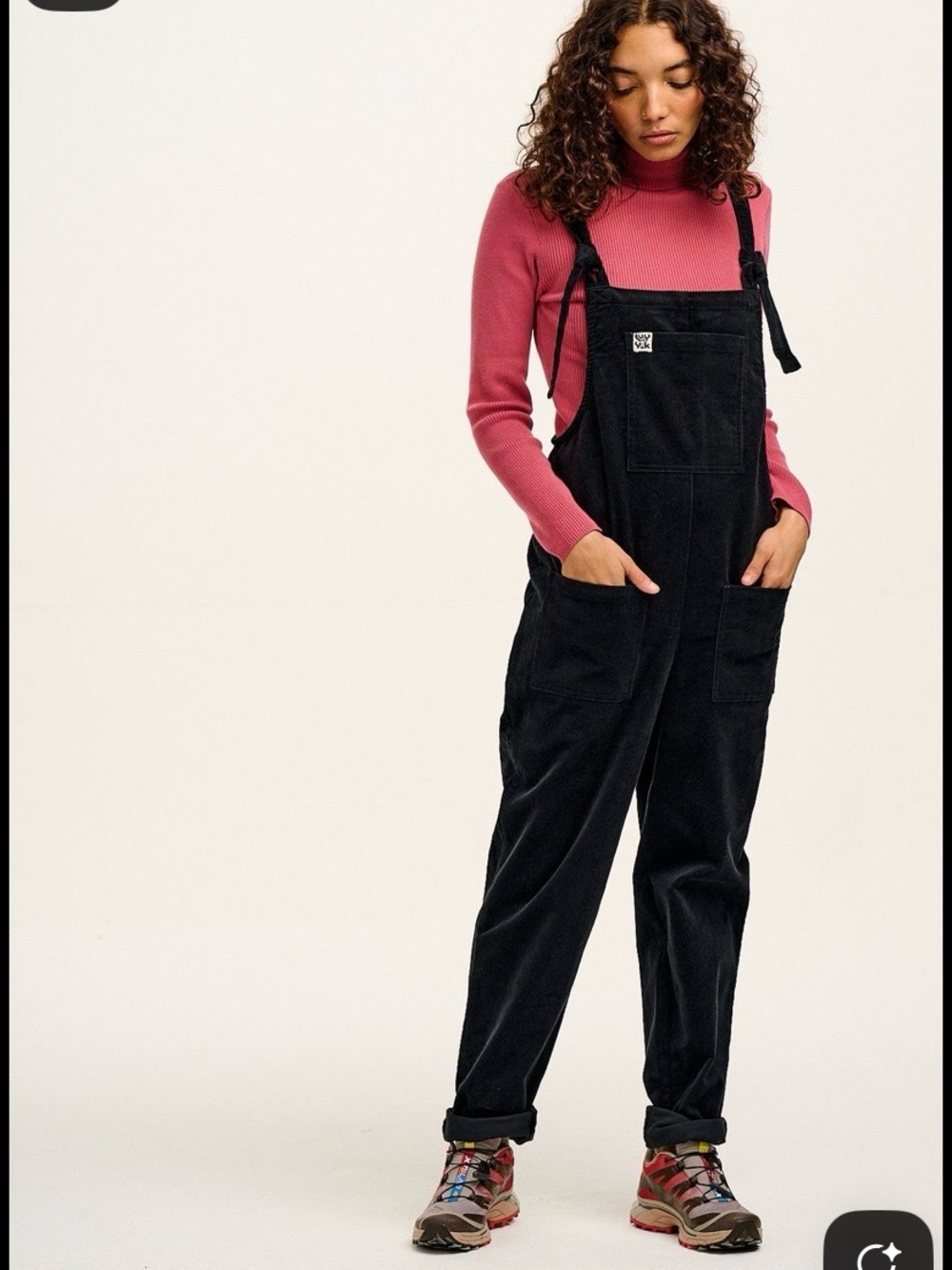 Lucy and Jack Corduroy Dungarees in Black Sz 18